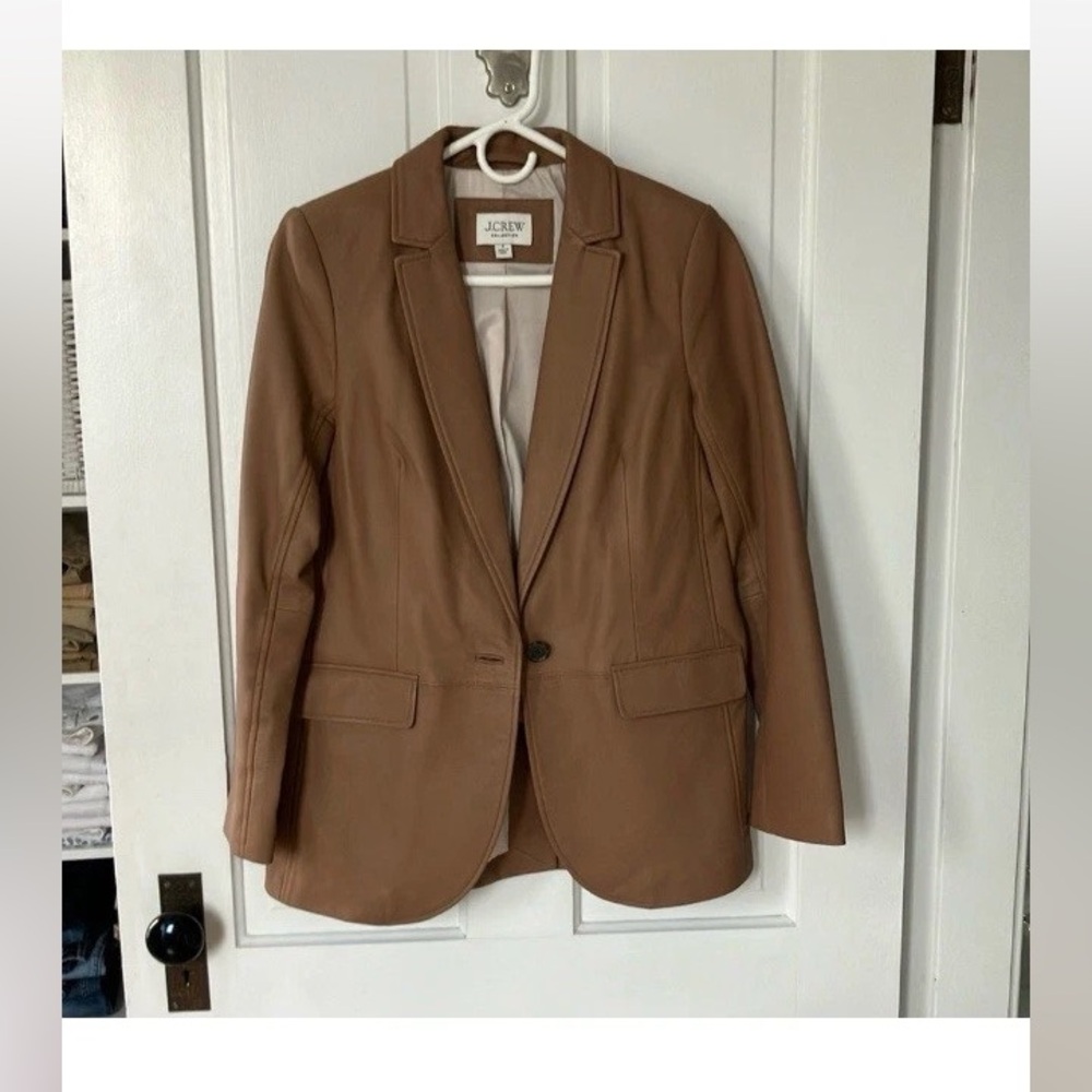 J. Crew Collection Real Leather Blazer size 2 - Picture 4 of 7